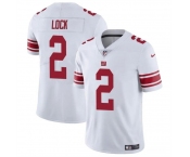 Men's New York Giants #2 Drew Lock White Vapor Untouchable Limited Football Stitched Jersey