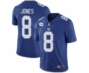 Men's New York Giants 2022 #8 Daniel Jones Blue With 3-star C Patch Vapor Untouchable Limited Stitched NFL Jersey