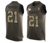 Men's New York Giants #21 Jabrill Peppers Limited Green Salute to Service Tank Top Football Jersey