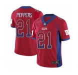 Men's New York Giants #21 Jabrill Peppers Limited Red Rush Drift Fashion Football Jersey