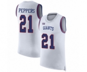 Men's New York Giants #21 Jabrill Peppers White Rush Player Name & Number Tank Top Football Jersey