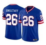 Men's New York Giants #26 Devin Singletary Royal Throwback Vapor Untouchable Limited Football Stitched Jersey