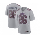 Men's New York Giants #26 Saquon Barkley Gray Atmosphere Fashion Stitched Game Jersey
