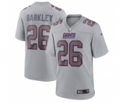 Men's New York Giants #26 Saquon Barkley Gray Atmosphere Fashion Stitched Game Jersey