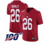Men's New York Giants #26 Saquon Barkley Red Limited Red Inverted Legend 100th Season Football Jersey