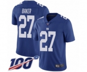 Men's New York Giants #27 Deandre Baker Royal Blue Team Color Vapor Untouchable Limited Player 100th Season Football Jersey