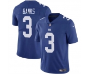 Men's New York Giants #3 Deonte Banks Blue Vapor Untouchable Limited Football Stitched Jersey