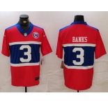 Men's New York Giants #3 Deonte Banks Limited Red Alternate FUSE Team Patch Vapor Jersey