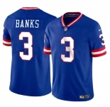Men's New York Giants #3 Deonte Banks Royal Throwback Vapor Untouchable Limited Football Stitched Jersey
