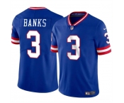 Men's New York Giants #3 Deonte Banks Royal Throwback Vapor Untouchable Limited Football Stitched Jersey