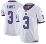 Men's New York Giants #3 Deonte Banks White Limited Football Stitched Jersey