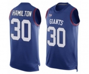 Men's New York Giants #30 Antonio Hamilton Limited Royal Blue Player Name & Number Tank Top Football Jersey