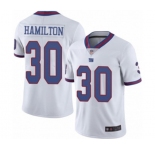 Men's New York Giants #30 Antonio Hamilton Limited White Rush Vapor Untouchable Football Jersey