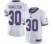 Men's New York Giants #30 Antonio Hamilton Limited White Rush Vapor Untouchable Football Jersey