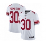 Men's New York Giants #30 Antonio Hamilton White Vapor Untouchable Limited Player Football Jersey
