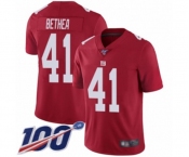 Men's New York Giants #41 Antoine Bethea Red Limited Red Inverted Legend 100th Season Football Jersey