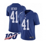 Men's New York Giants #41 Antoine Bethea Royal Blue Team Color Vapor Untouchable Limited Player 100th Season Football Jersey