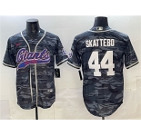 Men's New York Giants #44 Cam Skattebo Gray Camo With Patch Cool Base Stitched Baseball Jersey