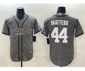 Men's New York Giants #44 Cam Skattebo Gray With Patch Cool Base Stitched Baseball Jersey