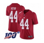 Men's New York Giants #44 Doug Kotar Red Limited Red Inverted Legend 100th Season Football Jersey