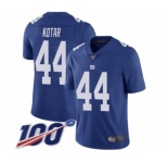 Men's New York Giants #44 Doug Kotar Royal Blue Team Color Vapor Untouchable Limited Player 100th Season Football Jersey