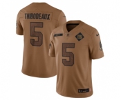 Men's New York Giants #5 Kayvon Thibodeaux 2023 Brown Salute To Service Limited Football Stitched Jersey