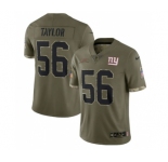 Men's New York Giants #56 Lawrence Taylor 2022 Olive Salute To Service Limited Stitched Jersey