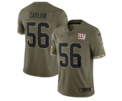 Men's New York Giants #56 Lawrence Taylor 2022 Olive Salute To Service Limited Stitched Jersey