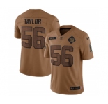 Men's New York Giants #56 Lawrence Taylor 2023 Brown Salute To Service Limited Football Stitched Jersey