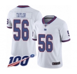 Men's New York Giants #56 Lawrence Taylor Limited White Rush Vapor Untouchable 100th Season Football Jersey