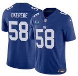 Men's New York Giants #58 Bobby Okereke Blue 2025 F.U.S.E. With 2-Star C Patch Vapor Untouchable Limited Football Stitched Jersey