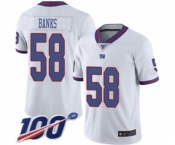 Men's New York Giants #58 Carl Banks Limited White Rush Vapor Untouchable 100th Season Football Jersey