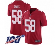 Men's New York Giants #58 Carl Banks Red Limited Red Inverted Legend 100th Season Football Jersey