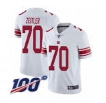Men's New York Giants #70 Kevin Zeitler White Vapor Untouchable Limited Player 100th Season Football Jersey