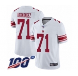 Men's New York Giants #71 Will Hernandez White Vapor Untouchable Limited Player 100th Season Football Jersey