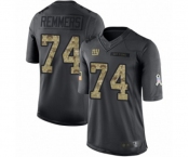 Men's New York Giants #74 Mike Remmers Limited Black 2016 Salute to Service Football Jersey