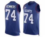 Men's New York Giants #74 Mike Remmers Limited Royal Blue Player Name & Number Tank Top Football Jersey