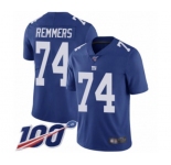 Men's New York Giants #74 Mike Remmers Royal Blue Team Color Vapor Untouchable Limited Player 100th Season Football Jersey