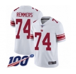 Men's New York Giants #74 Mike Remmers White Vapor Untouchable Limited Player 100th Season Football Jersey