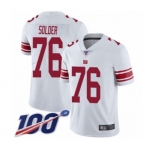 Men's New York Giants #76 Nate Solder White Vapor Untouchable Limited Player 100th Season Football Jersey