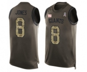 Men's New York Giants #8 Daniel Jones Limited Green Salute to Service Tank Top Football Jersey