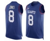 Men's New York Giants #8 Daniel Jones Limited Royal Blue Player Name & Number Tank Top Football Jersey
