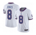 Men's New York Giants #8 Daniel Jones Limited White Rush Vapor Untouchable Football Jersey