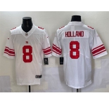 Men's New York Giants #8 Jevon Holland White 2025 Vapor Untouchable Limited Football Stitched Jersey