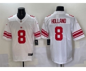 Men's New York Giants #8 Jevon Holland White 2025 Vapor Untouchable Limited Football Stitched Jersey