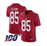 Men's New York Giants #85 Rhett Ellison Red Limited Red Inverted Legend 100th Season Football Jersey