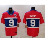 Men's New York Giants #9 Malik Nabers Limited Red Alternate FUSE Team Patch Vapor Jersey
