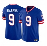 Men's New York Giants #9 Malik Nabers Royal 2024 Draft Vapor Untouchable Throwback Limited Football Stitched Jersey