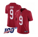 Men's New York Giants #9 Riley Dixon Red Limited Red Inverted Legend 100th Season Football Jersey
