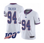 Men's New York Giants #94 Dalvin Tomlinson Limited White Rush Vapor Untouchable 100th Season Football Jersey